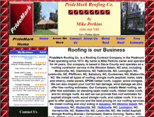 Tablet Screenshot of pridemarkroofing.com